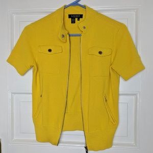 Yellow Short Sleeve Zip-Up Jacket
